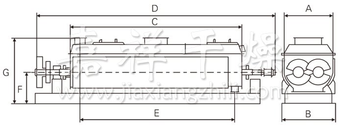 空心桨叶干燥机结构示意图
